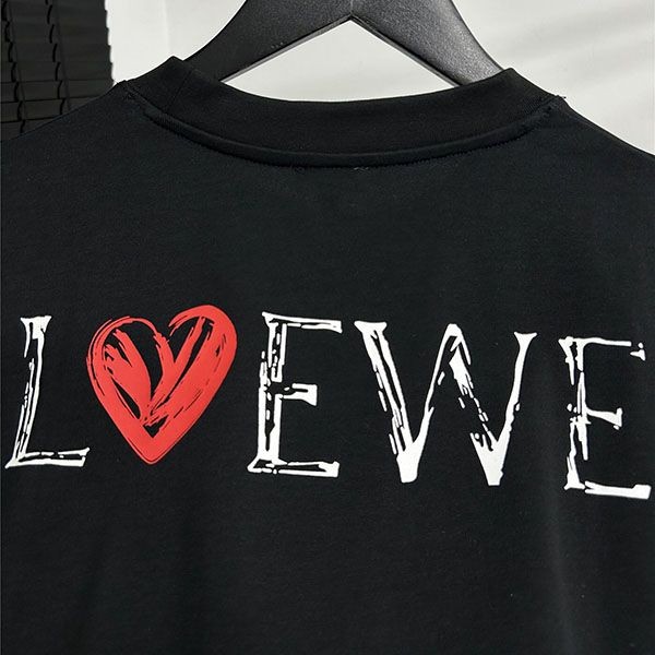 売上総額１位！ロエベ 半袖Tシャツ 偽物 ブラックサイズM los37067